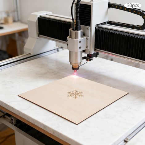 Pack mit 30 Sperrholzplatten, 3 mm, Lindensperrholz-Balsaholzplatten mit glatten Kanten, Lindenholzplatten für Laubsäge, Pyrographie, Laserschnitt, CNC-Fräse, DIY-Basteln, Holzgravur (40x40 cm) Outdoo