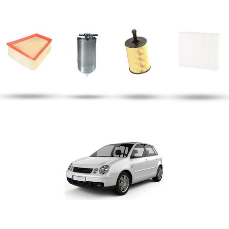 Kit tagliando 4 filtri compatibile con Vw POLO IV (9N) 1.9 SDI 47kw Dal 2002 al 2009 (1/5)