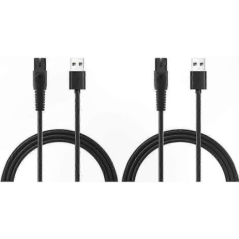 Lot de 2 câbles de charge USB 5V 1A pour rasoir électrique QP2724, QP2834, QP1924 et MG9520 (1/4)