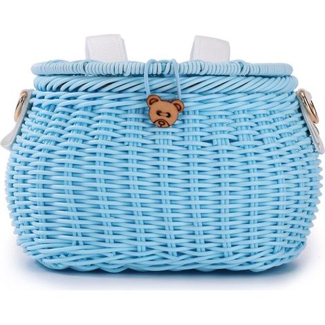 Cesta para bicicleta, Cesta para bicicleta infantil, Desmontable, Para bicicletas de 12 a 20 pulgadas, Marrón (1/5)