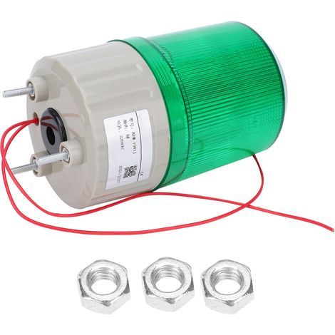 Lumière d'Alerte SONORE et VISIBLE BEM-1081J LED Verte pour Secours Électrique 220VAC (1/5)