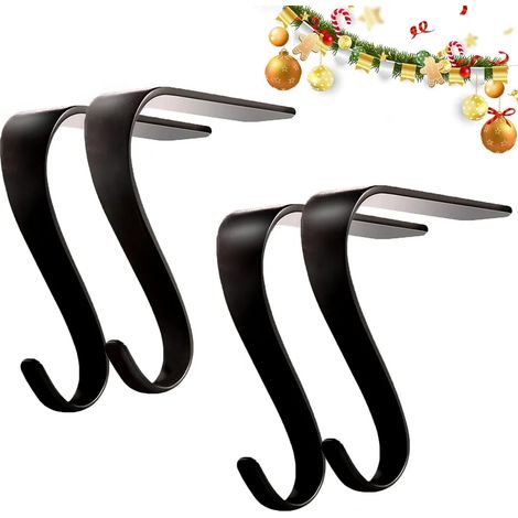 Perchero de calcetines navideños de metal, colgador de calcetines para chimenea, guirnalda, asa de abrigo, traje