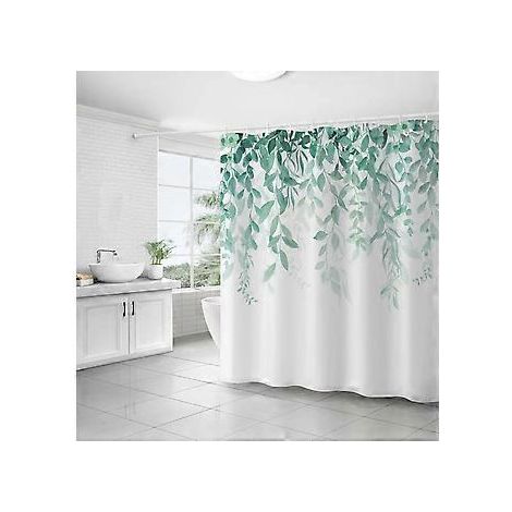 Duschvorhang, schimmelresistent, wasserdicht, aus Polyestergewebe, waschbar, mit Blumenmuster, 180 x 180 cm, für Badezimmer, Badewanne, Spa und Nasszelle