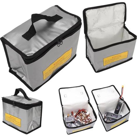 3PCS Lipo-Sicherheitstasche, feuerfeste und explosionsgeschützte Tasche, Lipo-Batterie-Sicherheitstasche, feuerfeste und explosionsgeschützte Lipo-Batterietasche, Aufbewahrungs-Batterietasche mit groß