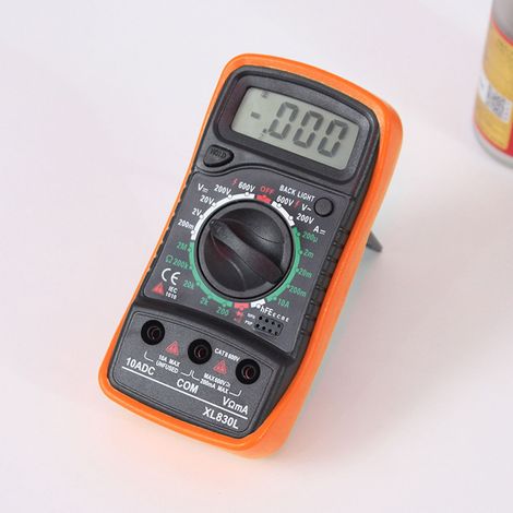 Multimètre numérique à affichage digital, testeur portable de précision avec rétroéclairage bleu, mesure tension et courant (1/5)