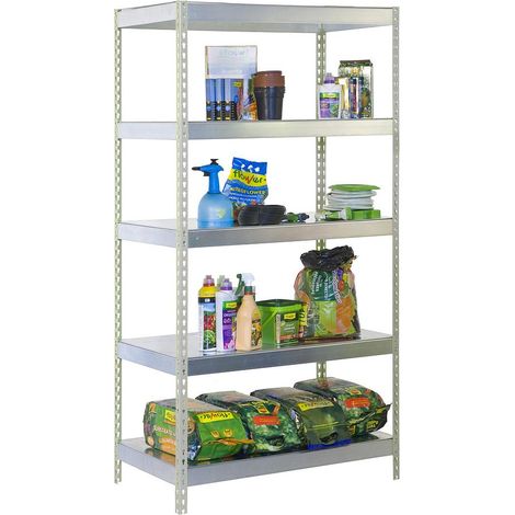 Simon Rack - Etagère de rangement 2000x1200x600mm galva/galva charge 300 Kg - Bricoforte 1206-5 Metal