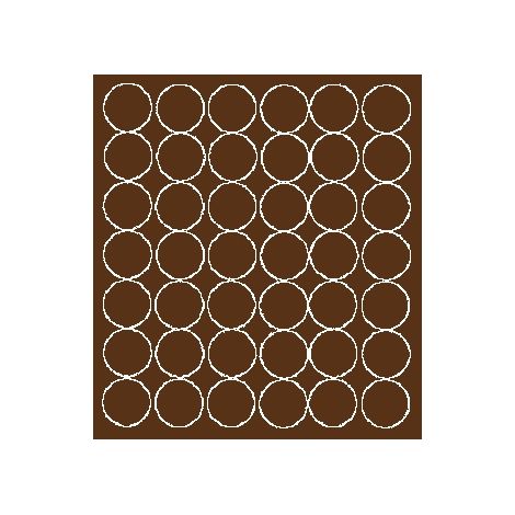 Autocollants ronds de 3 cm, pastilles, 42 pièces, marron mat