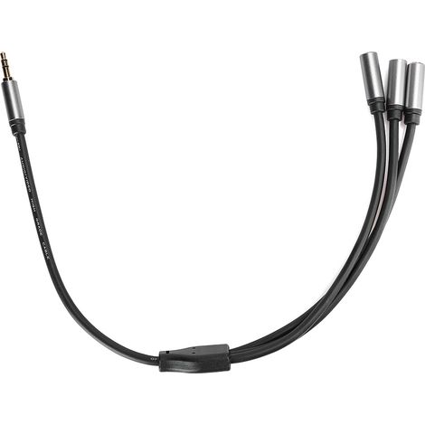Câble diviseur audio 3.5mm 1 mâle vers 3 femelles, fil stéréo haute compatibilité, 0.3m (1/5)