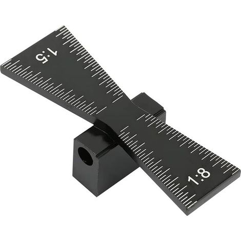 Schwalbenschwanzmarkierer, Schwalbenschwanzführungswerkzeug, Schwalbenschwanz-Anreißlehre, Aluminium-Holzverbindungslehre mit klarer Skala, für Möbel, Fabrik (Schwarz) (1/5)