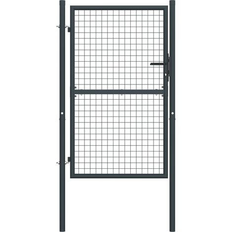 Portail en maille de jardin Acier galvanisé 100 x 200 cm Gris (1/5)