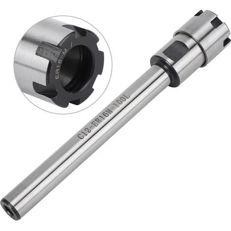 Rallonge droite pour porte-pince de serrage et fraise ER16M-100L, longueur 100 mm, C12 (1/5)