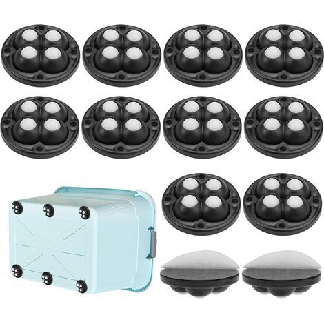 AIDUCHO 12 ruedas pequeñas con rodamiento de bolas para muebles, mini ruedas giratorias de 360 grados, ruedas giratorias autoadhesivas, ruedas autoadhesivas universales para muebles pequeños, cubos de (1/5)