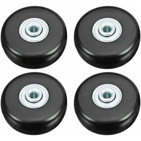 Roulette Valise, Bagage Valise Réparation Roulette Charge Lourd 50mm Muette Caoutchouc Universelle Pivotante Roue Rechange Transport Remplace Roulette 4PCS pour Valise/Bagage/Sac à Dos/Voyage