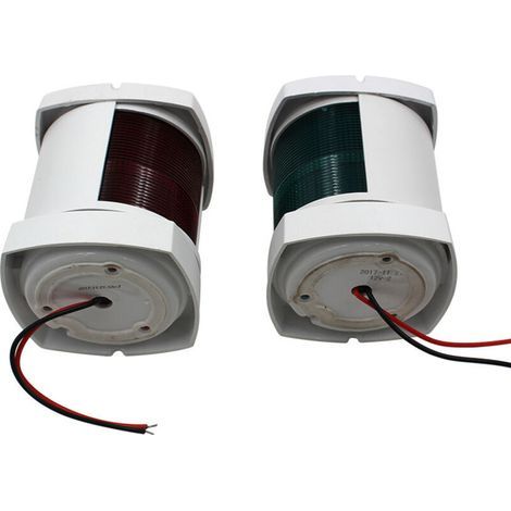 Feux de navigation marins 3 pouces/4 pouces, feux de signalisation bâbord et tribord marins, accessoires de yacht 12V/24V, ampoules rouges et vertes de 3 pouces (paire), 24V. (1/3)