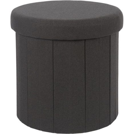 Pouf Coffre Pliable "Pills" 38cm Noir (1/5)
