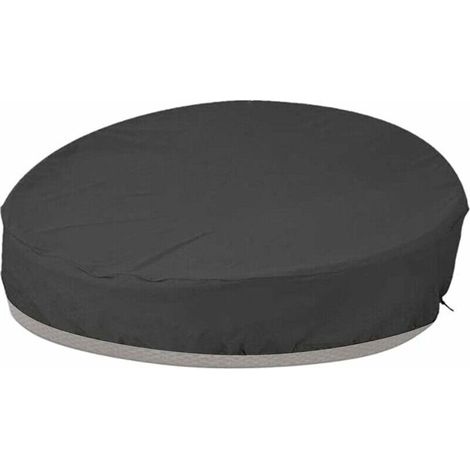 Housse Lit De Jardin Rond Housse De Protection Canapé Lit Rond Coupe-Vent Résistant Aux UV 210D Oxford Bâche en Tissu pour Meubles De Jardin, Noir 190x89cm (1/5)
