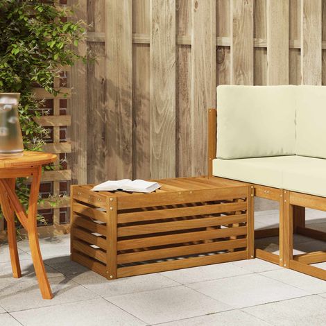 Outdoor Hocker Bank Natur 79 x 43 x 37 cm Massivholz Akazie