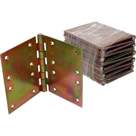 KOTARBAU Lot de 10 charnières de porte - 100 mm x 150 mm - Galvanisées - Jaune (1/5)