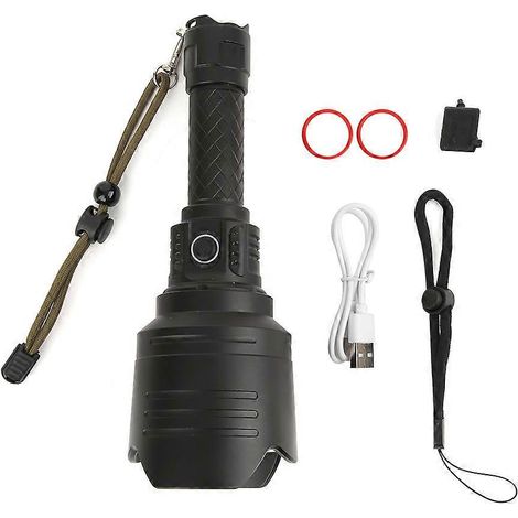 Lampe torche multifonction 2024A9 rechargeable, portable et à longue portée, en alliage d'aluminium, idéale pour le camping. (1/5)
