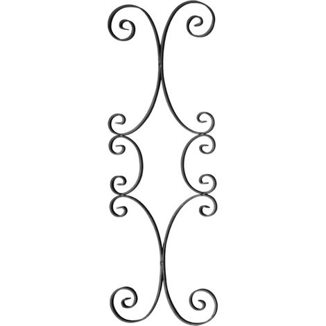 Pannello a 6 ricci- Altezza 720mm Larghezza 250mm su piastra 16x4mm - Ferro battuto - Saldatura