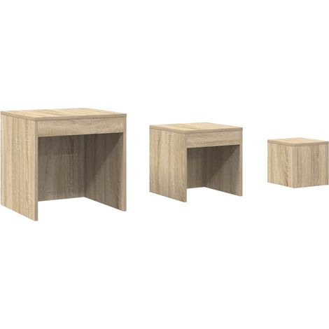 Tables gigognes 3 pcs Chêne sonoma Aggloméré