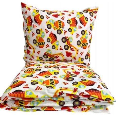 Biancheria da letto per bambini 100x135 cm per culla da bambino, escavatore, 100% cotone (1/5)
