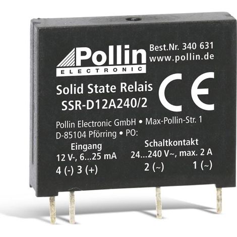 Relais à semi-conducteurs SSR-D12A240/2, 12 V-, 2 A/240 V