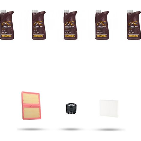 Kit tagliando 3 FILTRI e 5L OLIO compatibile con Skoda Scala 1.5 TSI 110kw Dal 2019 (1/5)