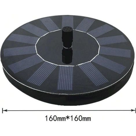 Pompe solaire pour fontaine (16 cm), avec 6 buses, idéale pour les bains d'oiseaux, les jardins, les bassins et les piscines. Convient également pour la décoration de jardin. (1/5)