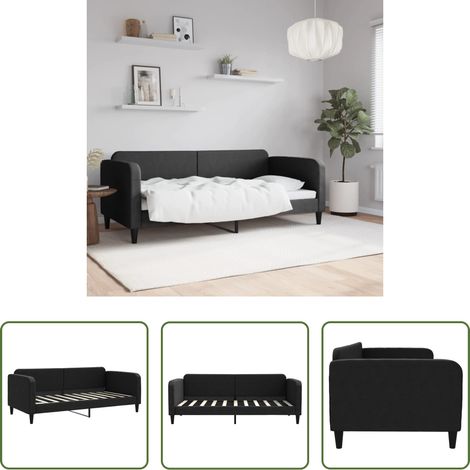 Schlafsofa - Tagesbett Schwarz 90x190 cm Stoff (1/5)