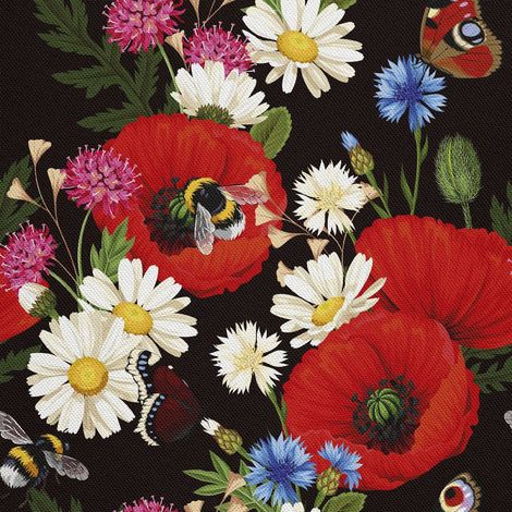 Tela decorativa para exteriores Oxford - motivo de prado floral I DX500 (1/5)