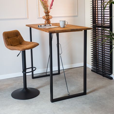 Hoher industrieller Bartisch Vegas 130x70 cm Mangoholz (1/5)