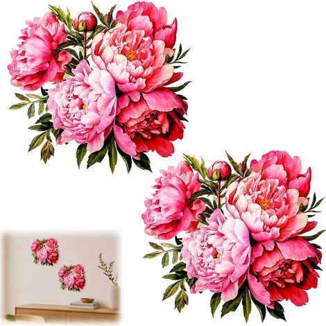 Blumen-Wandtattoo – Fürs Schlafzimmer – Wandaufkleber – Fürs Wohnzimmer – Blumenmuster – 30 x 30 cm (1/5)