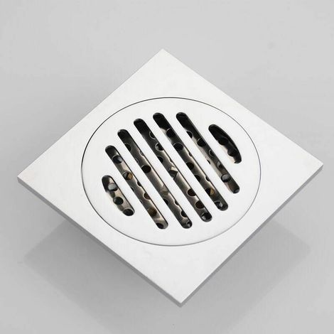 Shower Grid Anti Hair Floor Drain Stainless Steel Thick Starlight Square Drain 100 x 100mm (1/4)