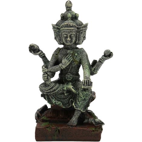 Statue Bouddha Méditant en Résine pour Aquarium, Décor Aquascaping Poisson, Ornement Zen pour Bac à Poisson, Figurine Méditative avec Finition Durable (1/5)