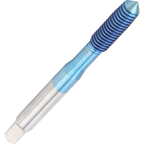 Taraud métrique à poignée droite en acier au tungstène avec revêtement nano bleu, outil de taraudage M6 (1/5)