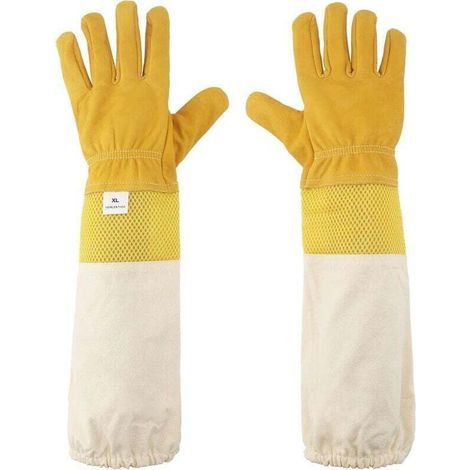 Gants d'apiculture étanches en Peau de chèvre avec Manches ventilées - 51 cm - Gants pour Homme et Femme (1/5)