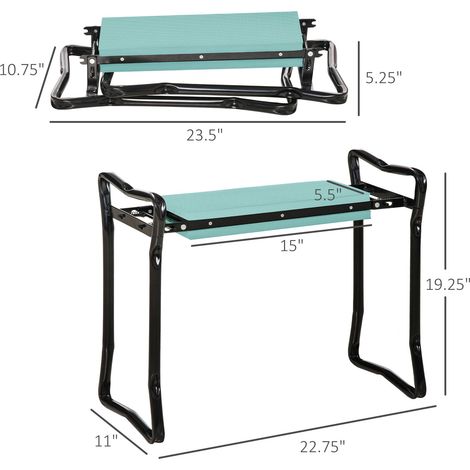 Tabouret pliant de jardin avec assise et genouillère, coussin épais et poignées - Chaise de jardinage (1/5)