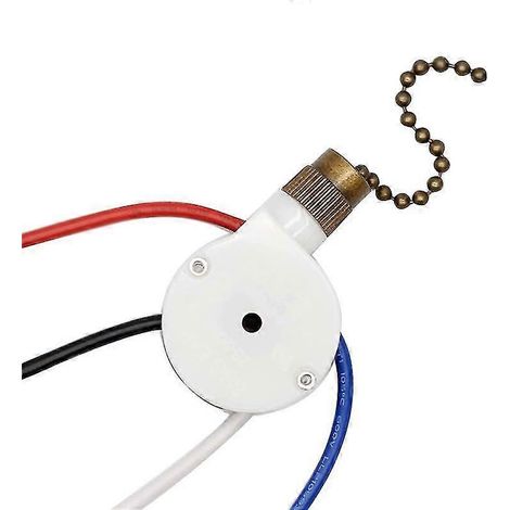 Interrupteur de ventilateur de plafond avec éclairage, 1 pièce, ZingEar ZE-208S E89885, 3 vitesses, 4 fils, à tirette. (1/5)