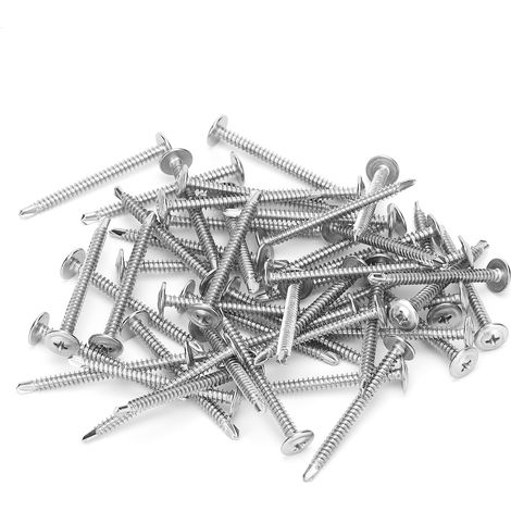 Vis à bois inox 410 M4,2x50 mm, lot de 250 pièces, vis autoforeuses cruciformes, résistantes à la rouille et à la corrosion, idéales pour fixation extérieure. (1/5)
