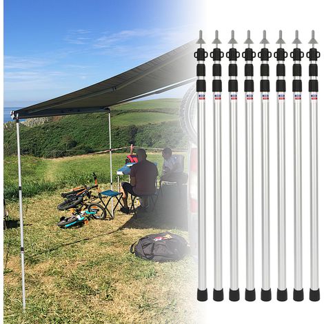 TolleTour 8 pezzi pali telescopici per tenda 88–234 cm, altezza regolabile e collegamento fluido per gazebo