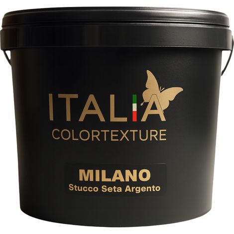 Decorativo murale milano colore argento effetto seta riflessi perlescenti formato 5 kg - confezione 1