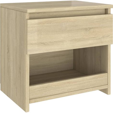 Comodino con cassetto e vano 40 x 30 x 39 cm in truciolare color rovere DEC033819