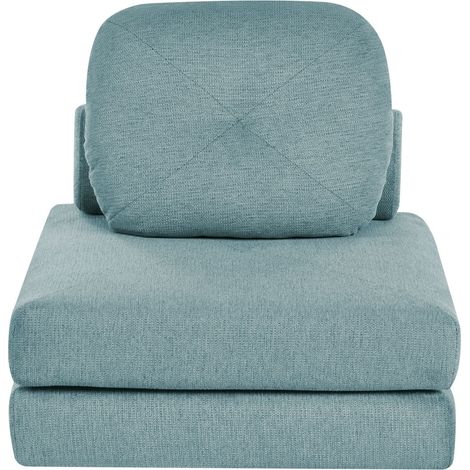 Divano moderno minimalista a 1 posto in tessuto Pouf letto singolo per ospiti con cuscino verde menta Olden (1/5)
