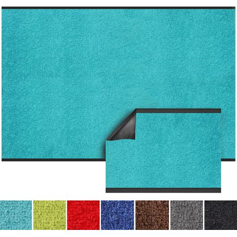 Schmutzfangmatte Monochrom Türkis Zuschnitt 90 x 250 cm