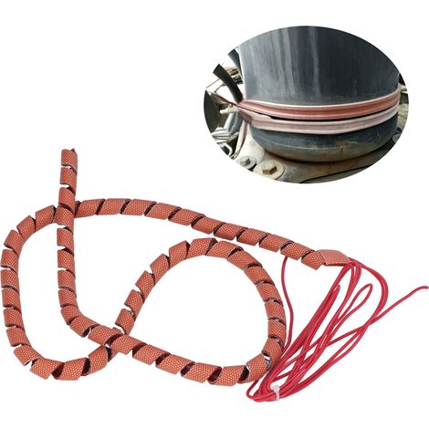 Ruban chauffant torsadé basique de 1000 mm de long, 220 V, 70 W, ruban chauffant électrique spiralé, gaine chauffante enroulée naturellement, diamètre extérieur 8 mm (1/5)