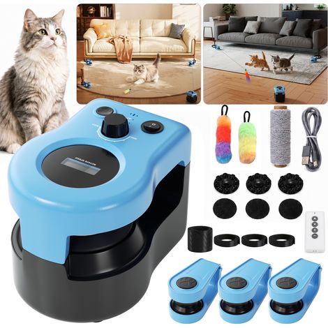 TolleTour Elektrisches Katzenspielzeug Set mit 3 Zusatzmodulen, Fernbedienung und USB-C, Blau (1/5)