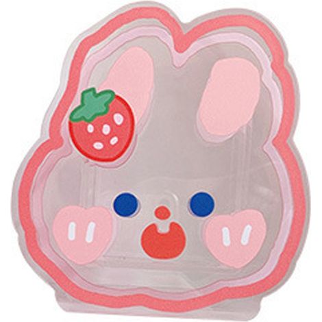 Boîte de Rangement Transparente pour Pinceaux de Maquillage - Design Mignon Lapin Fraise, Organisation Bureau et Coiffeuse (1/5)