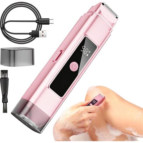 Rasoir électrique femme Étanche avec écran LED, tondeuse personnelle  Rasoir Électrique Corps Et Tondeuse À Poils Peau sensible, zones intimes, jambes, bras, prêt pour la plage et voyage (1/5)