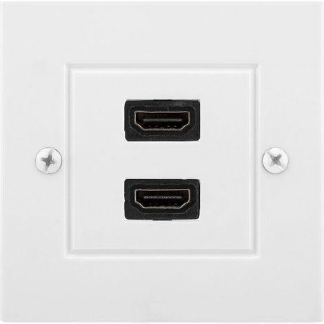 Plaque murale HDMI double port blanc pour hôtel, bureau, maison – Norme américaine